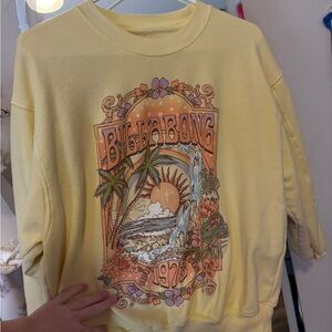 Billabong Pastel Yellow Graphic Sweatshirt